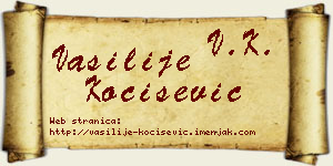 Vasilije Kočišević vizit kartica